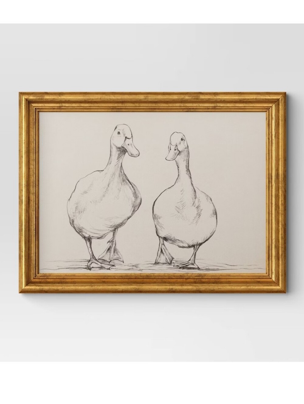 Threshold NWT 16"x12" Goose Sketch Canvas Board Gold Framed Wall Art